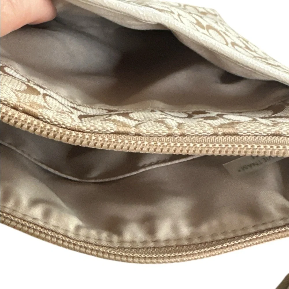 Coach Cream Signature Crossbody Snake Embossed Leather Bag